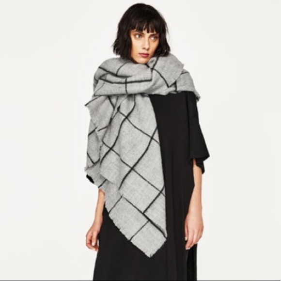 Zara Accessories Gray Grey Blanket Zara Scarf Poshmark
